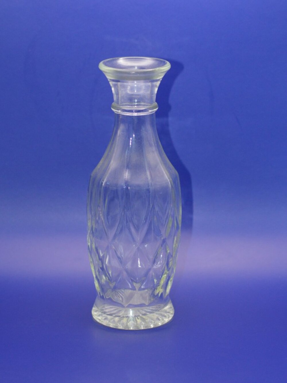 Glass Vase - Vintage Faceted Decorative Display Piece